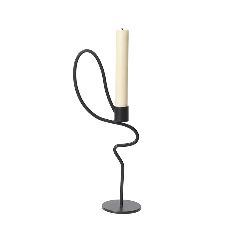 Ferm Living Valse キャンドルホルダー High ブラック ファームリビング 北欧 デンマーク 日本正規代理店品