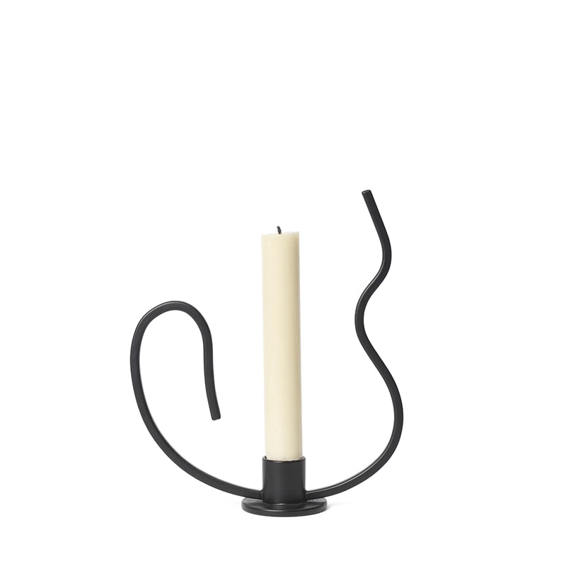 Ferm Living Valse キャンドルホルダー Low ブラック ファームリビング 北欧 デンマーク 日本正規代理店品
