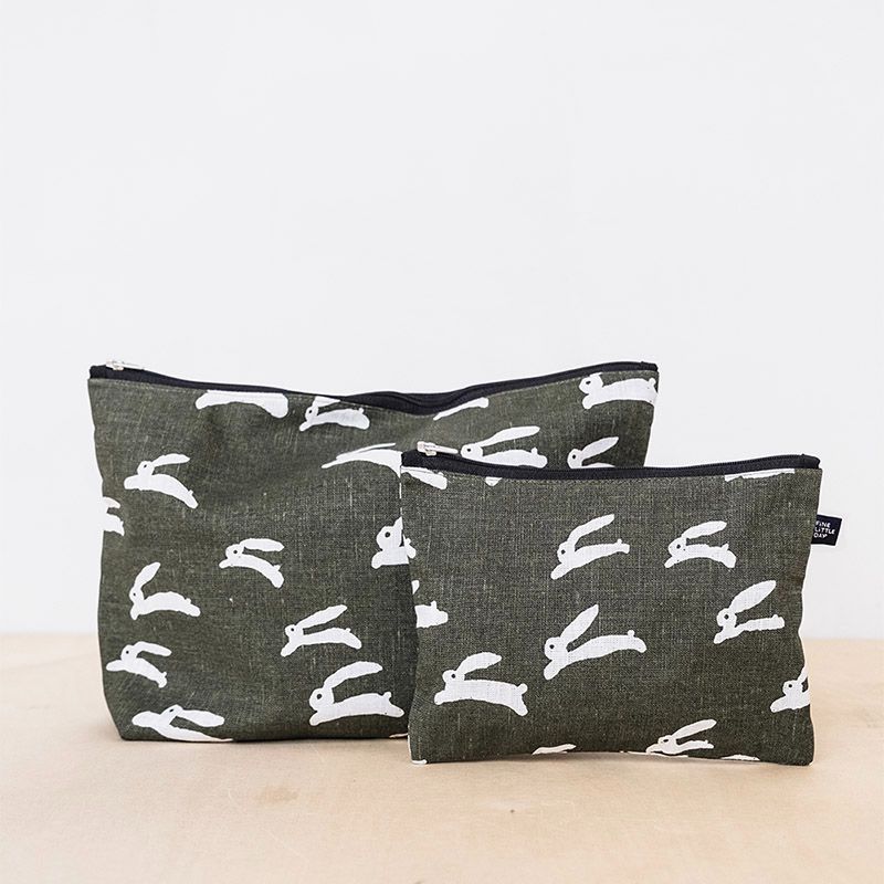 Fine Little Day ラビット ポーチ S / L 綿麻混 Mogu Takahashi x ファインリトルデイ 北欧 スウェーデン【ネコポスOK】