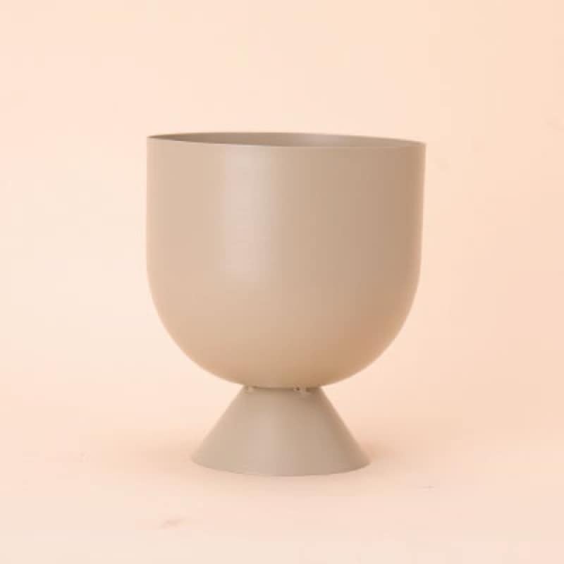 北欧モダン ラウンド型 鉢カバー ベージュ スチール Φ11cm / Φ16cm