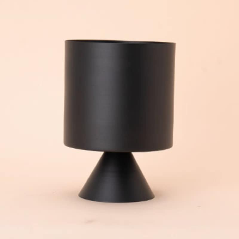 北欧モダン スクエア型 鉢カバー ブラック スチール Φ11cm / Φ16cm