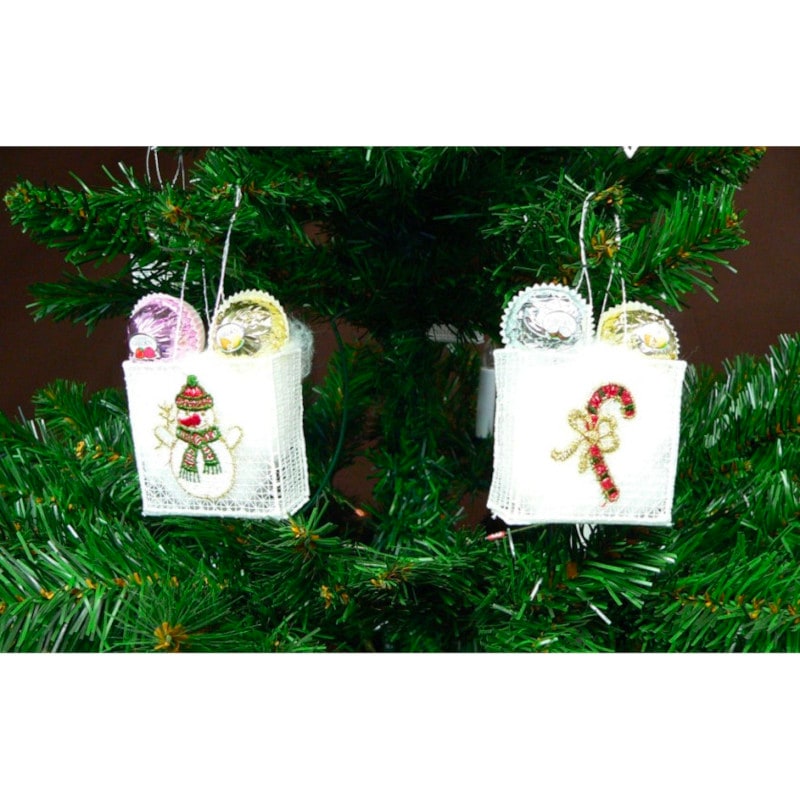 Vogel ドイツ プラウエンレース クリスマスオーナメント バッグ 雪だるま／キャンディ 2個セット【ネコポスOK】