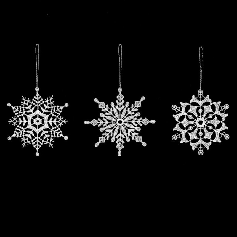 Vogel ドイツ プラウエンレース クリスマスオーナメント 雪の結晶 9cm x 3個セット【ネコポスOK】