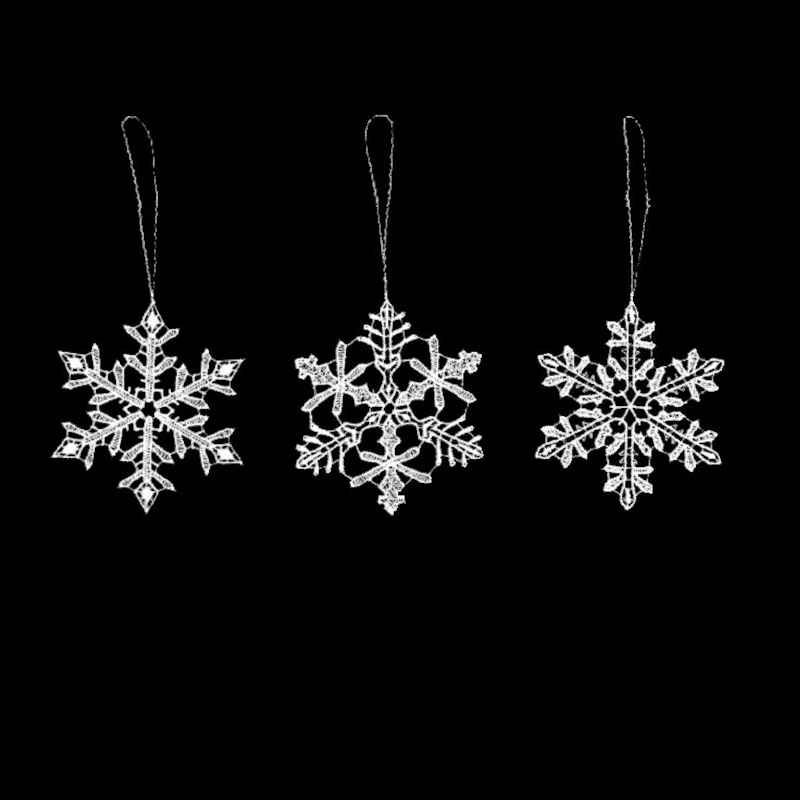 Vogel ドイツ プラウエンレース クリスマスオーナメント 雪の結晶 8cm x 3個セット【ネコポスOK】