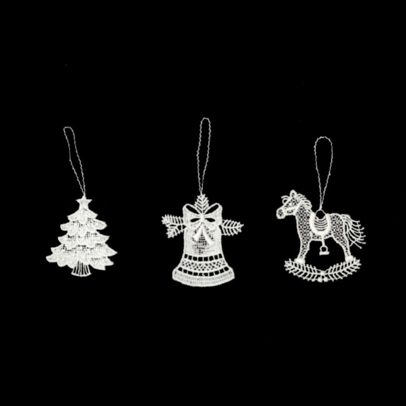 Vogel ドイツ プラウエンレース クリスマスオーナメント 6cm ツリー／ベル／ロッキングホース 3個セット【ネコポスOK】