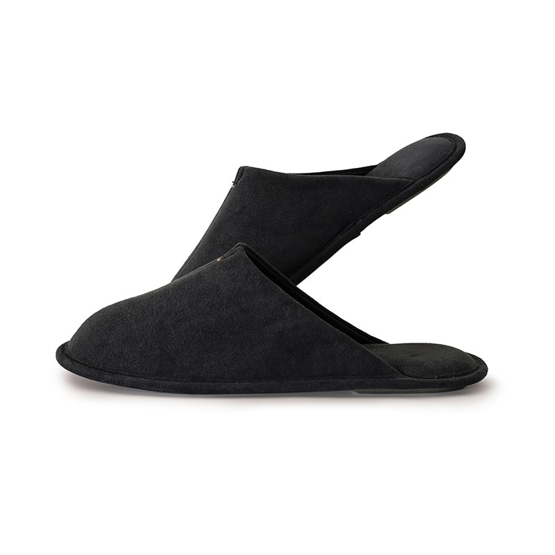 room's 極上のスエード調＆洗えるスリッパ M/Lサイズ チャコール easyWASH × 東レ Ultrasuede(R) 日本