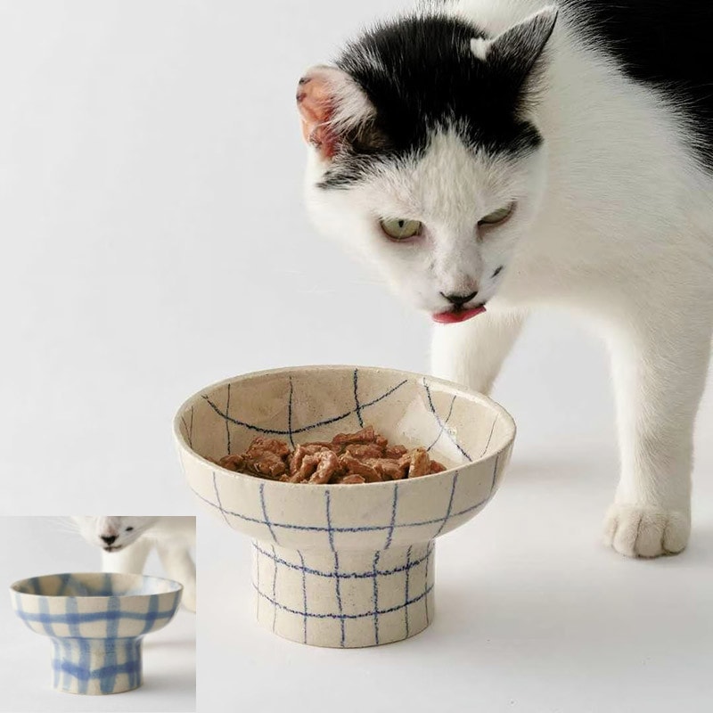 Super Ceramics ペット フードボウル 選べる２柄 グリッド / エアブラッシュ フランス