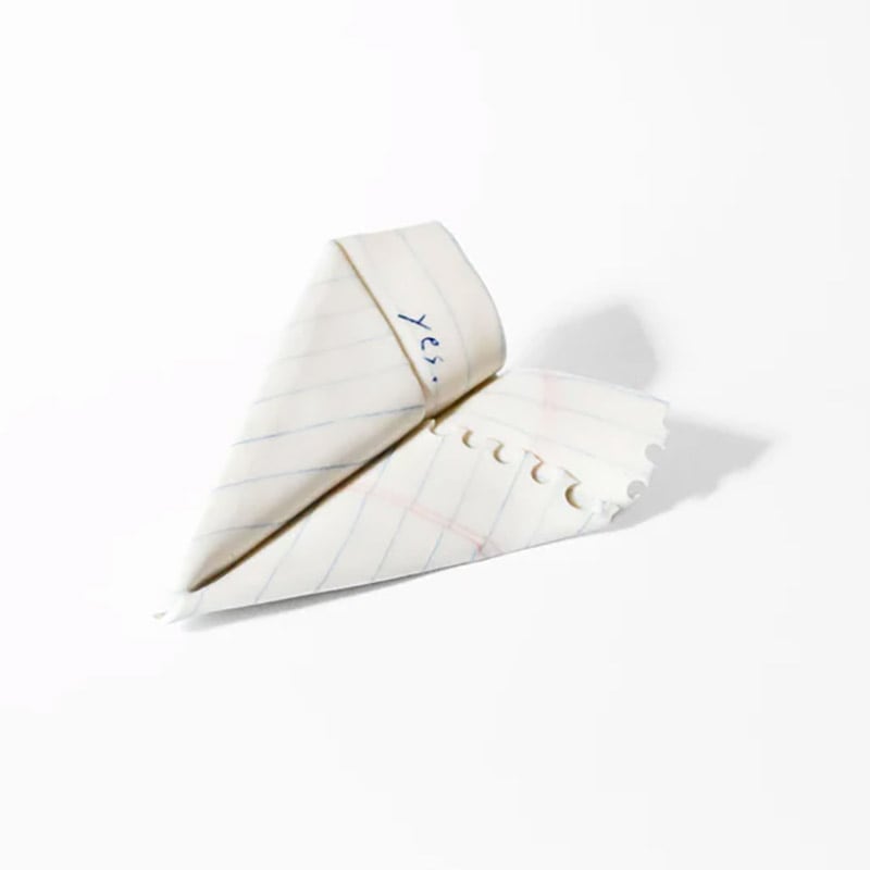 Saori M Stoneware 練込 ノートの紙飛行機 オブジェ 15cm 磁器 日本/アメリカ