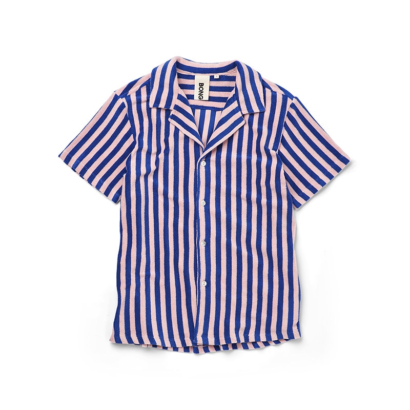 BONGUSTA タオル生地 半袖シャツ 全2色 オーガニックコットン ストライプ 北欧 デンマーク