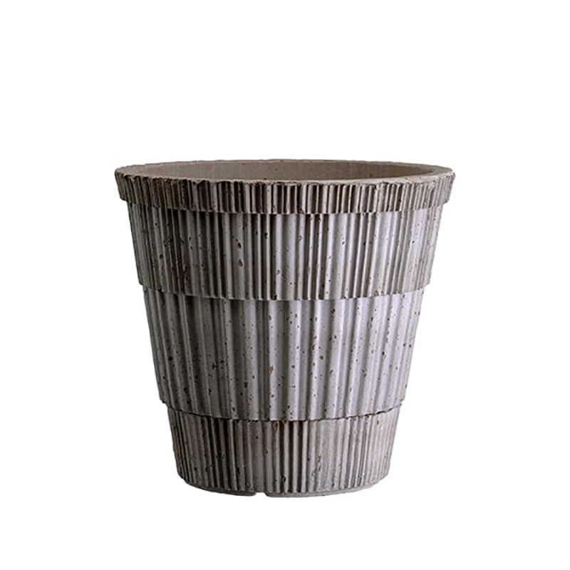 Bergs Potter 植木鉢 Atlas グレー φ18cm 受け皿付き 素焼き 北欧 デンマーク