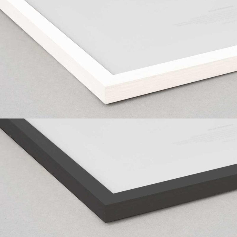 木製 映り込みが少ない！イタリア製フレーム ブラック ホワイト 30x40cm / 50x70cm / 50x50cm 低反射アクリル板