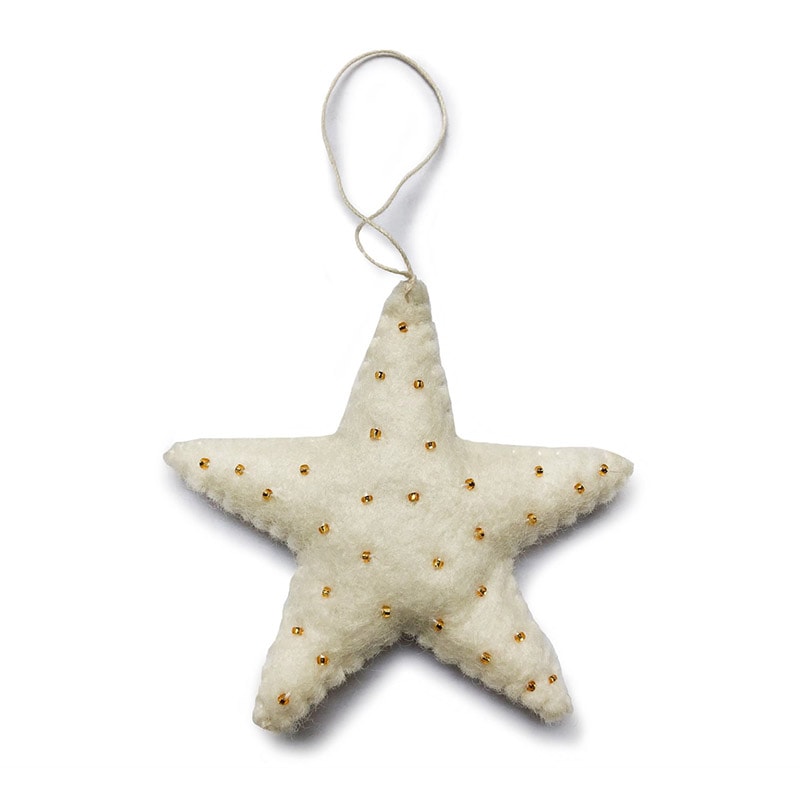Gamcha 羊毛フェルト クリスマスオーナメント ホワイトスター 北欧 デンマーク【ネコポスOK】