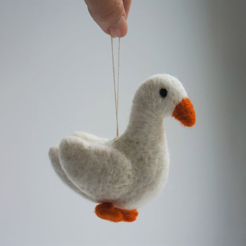 Gamcha 羊毛フェルト クリスマスオーナメント がちょう 北欧 デンマーク