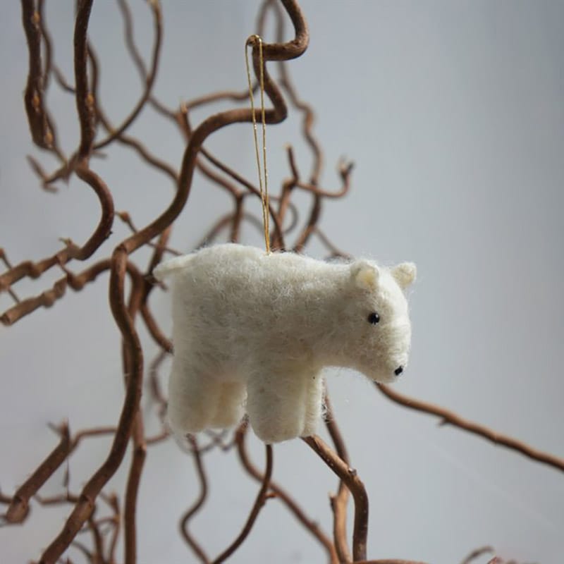 Gamcha 羊毛フェルト クリスマスオーナメント 北極ぐま 北欧 デンマーク【ネコポスOK】