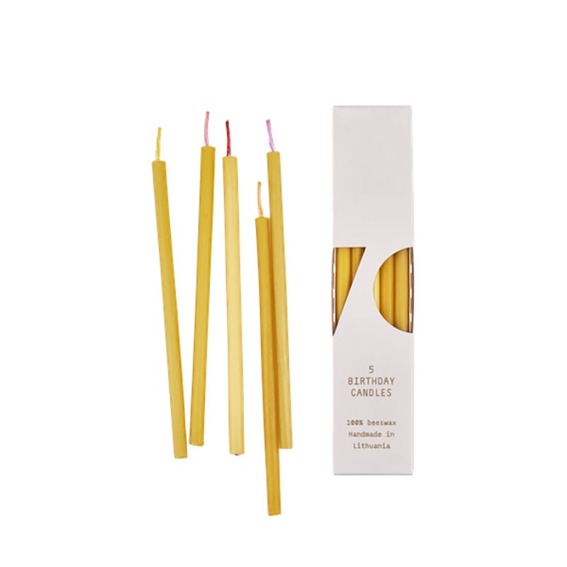 OVO Things 5本入り 蜜ろう バースデーキャンドル 選べる芯のカラー：レッド系／ブルー系 リトアニア【ネコポスOK】