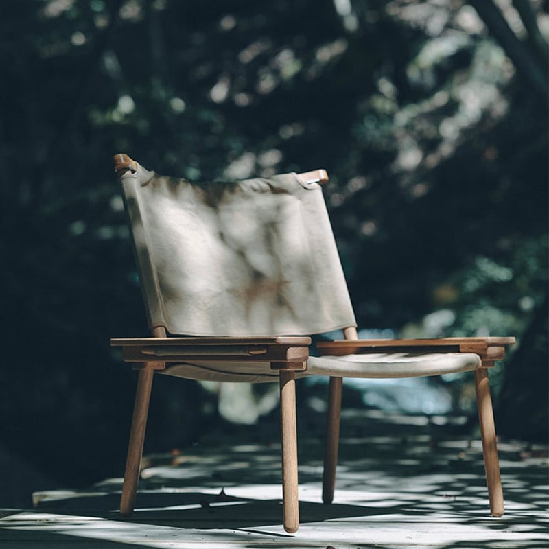 PLAY. ザ キャンバス チェア オーク材 組立を楽しむ 屋内屋外両用 カーキ／サンドベージュ／ダークグレー The Canvas Chair 日本製【受注生産・メーカー直送・送料無料】