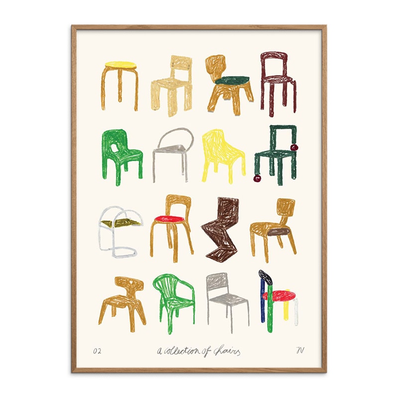 THE POSTER CLUB 椅子のコレクション 30x40cm 50x70cm アートポスター 北欧 デンマーク