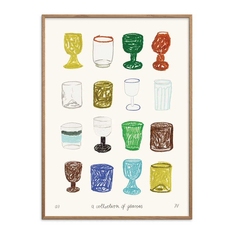 THE POSTER CLUB グラスのコレクション 30x40cm 50x70cm アートポスター 北欧 デンマーク