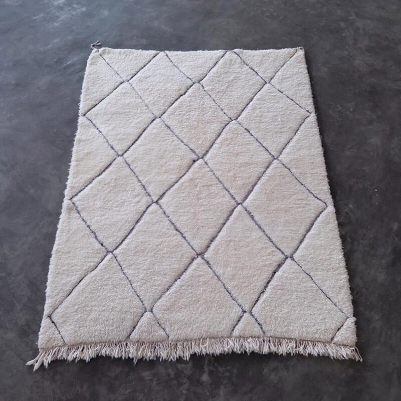 新品 ベニワレン ラグ 165 x 220 cm ウール100% 一点もの モロッコ製 No. N255103