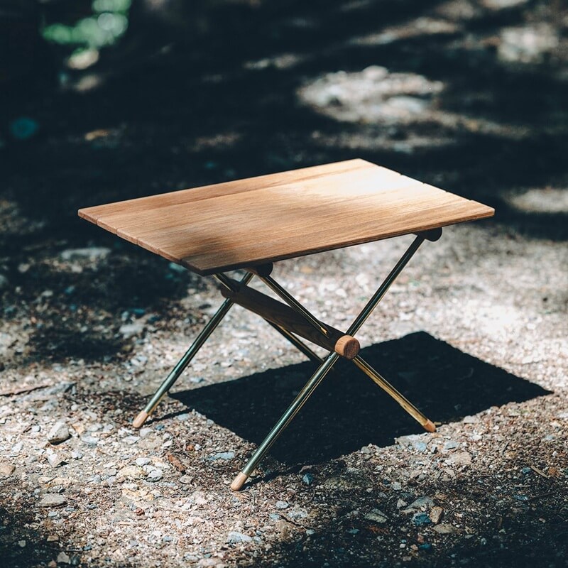 PLAY. オーク ロールテーブル 選べる脚部 ブラス／アルミ 組立を楽しむ 屋内屋外両用 Oak Roll Table 日本製【受注生産・メーカー直送・送料無料】