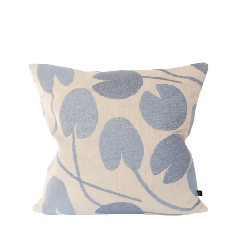 Fine Little Day 睡蓮 刺しゅう クッションカバー ブルー 48x48cm 麻70% 北欧 スウェーデン【ネコポスOK】