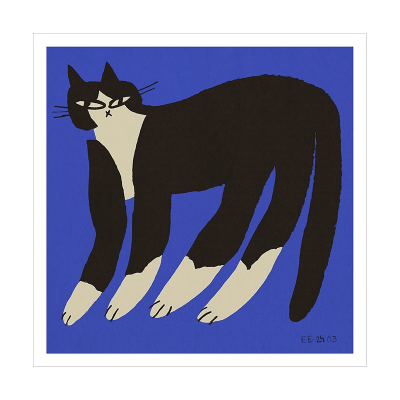 THE POSTER CLUB Cat in Blue 50x50cm ȥݥ ̲ ǥޡ