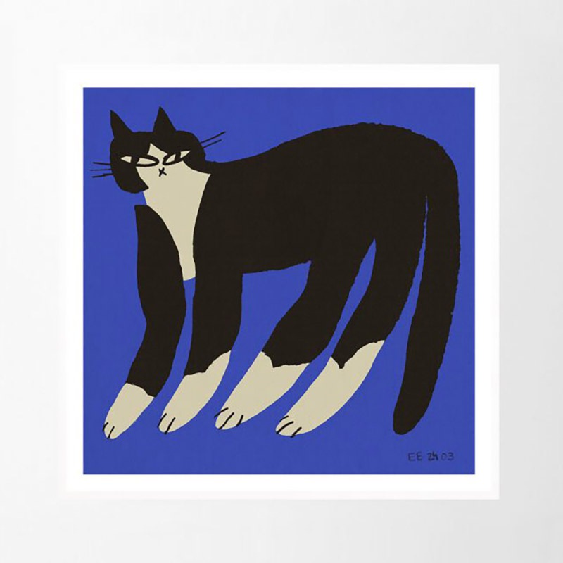 THE POSTER CLUB Cat in Blue 50x50cm ȥݥ ̲ ǥޡ