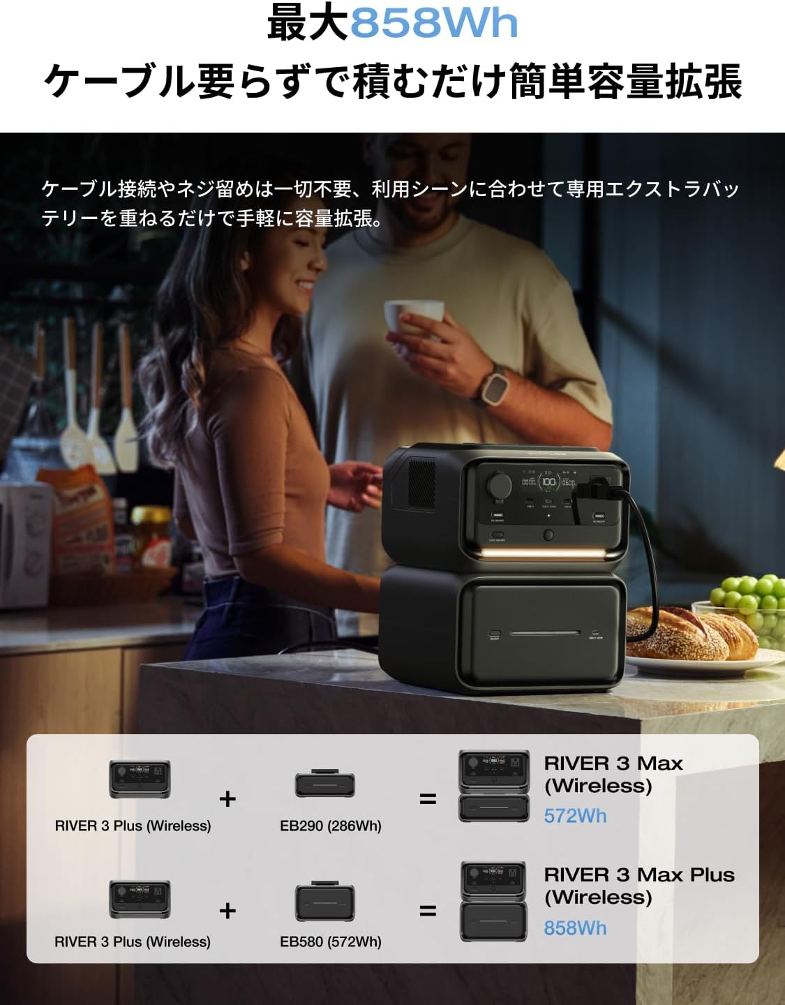 RIVER 3 Plus wireless (286Wh) �ݡ����֥��Ÿ�