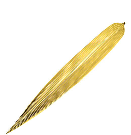 美品！　ペーパーナイフ ゴールド 葉っぱの形ペーパーナイフ【カトラリーショップ 燕振興工業株式会社】