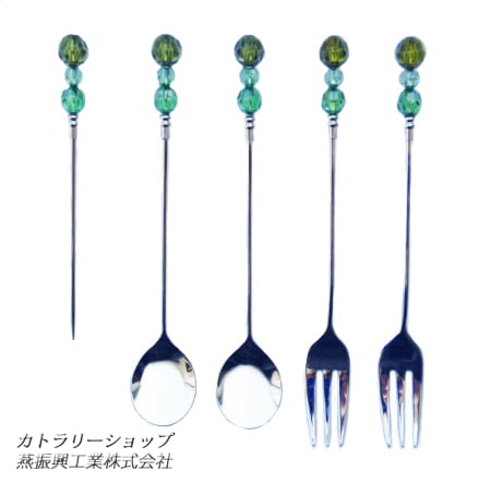 カトラリーショップ 燕振興工業株式会社 「ティアラ」グリーン5本セット