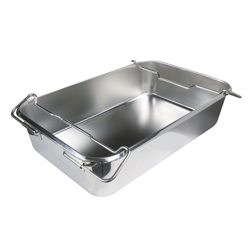 【HACCP】【NSF】18-8 給食バット 運搬型 半カールフランジタイプ 積み重ねハンドル 深さ120mm SH-6038-5F