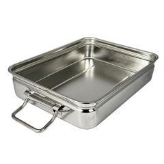 18-8 番重バット(丸棒取手付) 小 浅型8cm SH-3729-08H | SUGICO
