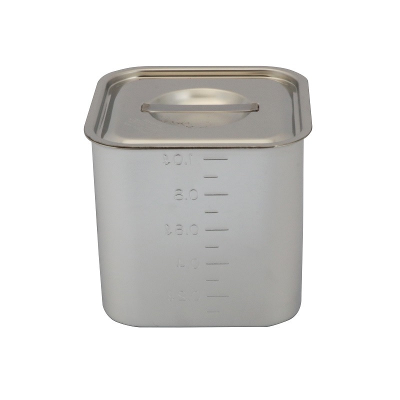 HACCP】【NSF】18-8 深型角キッチンポット 目盛付 1.2L SH-4210D