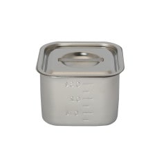 HACCP】【NSF】18-8 浅型角キッチンポット 目盛付 0.4L SH-4208