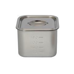 HACCP】【NSF】18-8 浅型角キッチンポット 目盛付 0.6L SH-4209