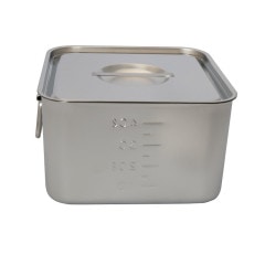 HACCP】18-8 浅型角キッチンポット 目盛・手付 5.0L SH-4220