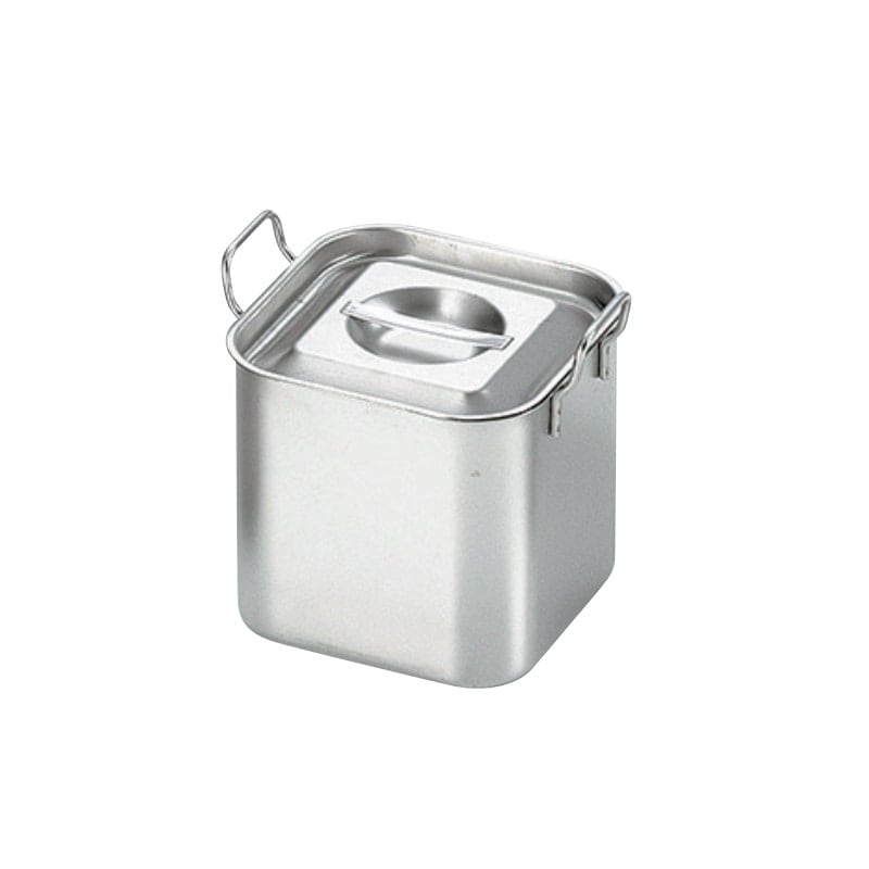 【取寄品】【HACCP】18-8 角型ベインマリーポット蓋･手付 容量3.5L SH-3050