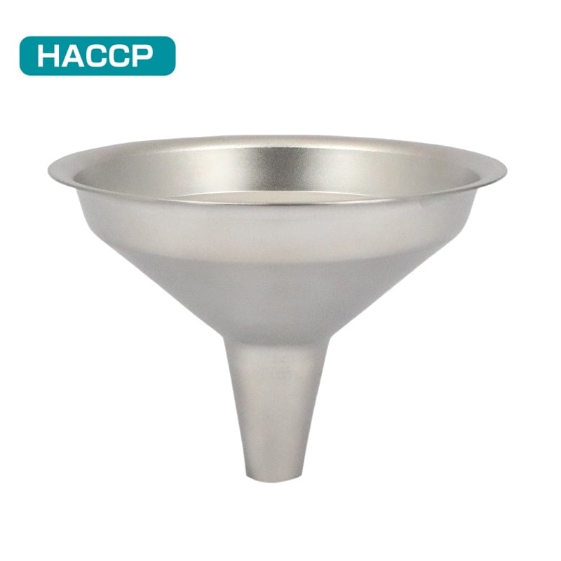 【HACCP】18-8 フラットフランジ粉ロート ウェットブラスト加工 引っ掛け金具付き 21cm WF-21SK