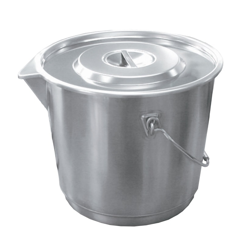 【取寄品】【HACCP】【NSF】18-8 口付バケツ(ベース付) 約15L SH-6415H