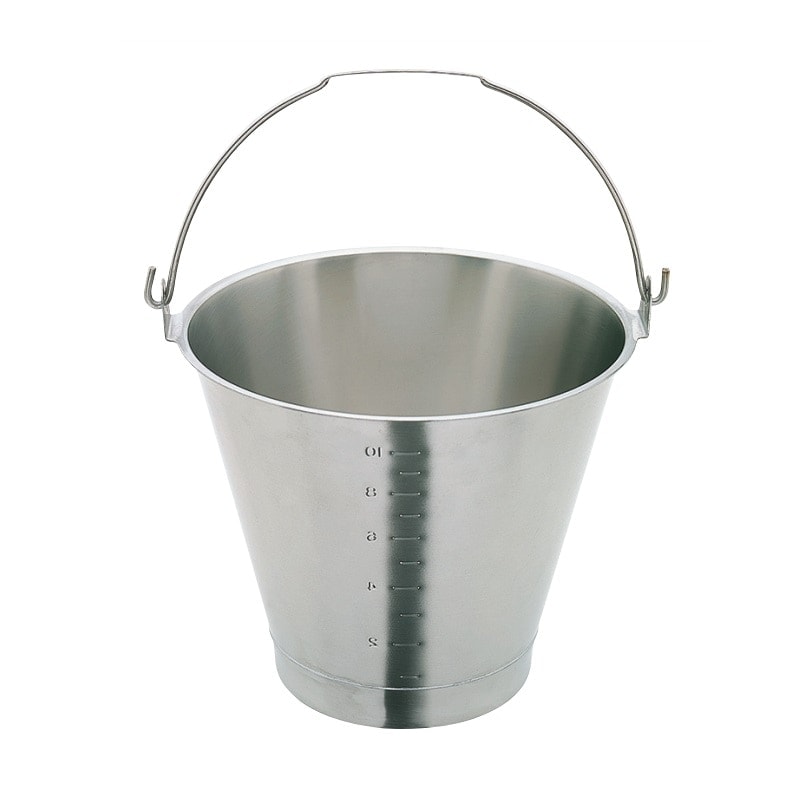 【HACCP】18-8 目盛付バケツ(ベース付) 平取手 約20L SH-6549-20WBM