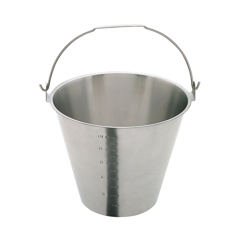 【HACCP】18-8 目盛付バケツ 平取手 約13L SH-6549-13NBM