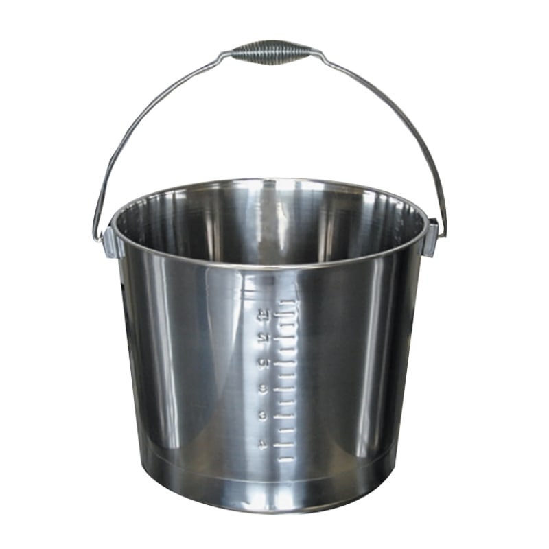 クローバー 18-8 バケツ(プレス) 15L 目盛付 バネハンドル ｜クローバー 18-8 プレス バケツ 15L｜バケツ オンライン通販