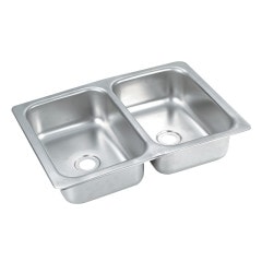 【排水金具･排水ホース1m付】18-8 二槽バーシンク 586×419×H127mm TO-100