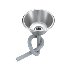 【排水金具･排水ホース1m付】18-8 テーパー型平底シンク Φ350×H140mm SH-3309CP-SET