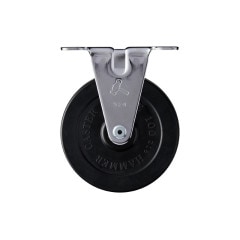 取寄品】ハンマーキャスター 固定型平付式 ステンレス ゴム車輪(径75