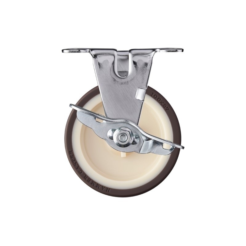 受注生産品】ハンマーキャスター 固定型平付式(ストッパー付