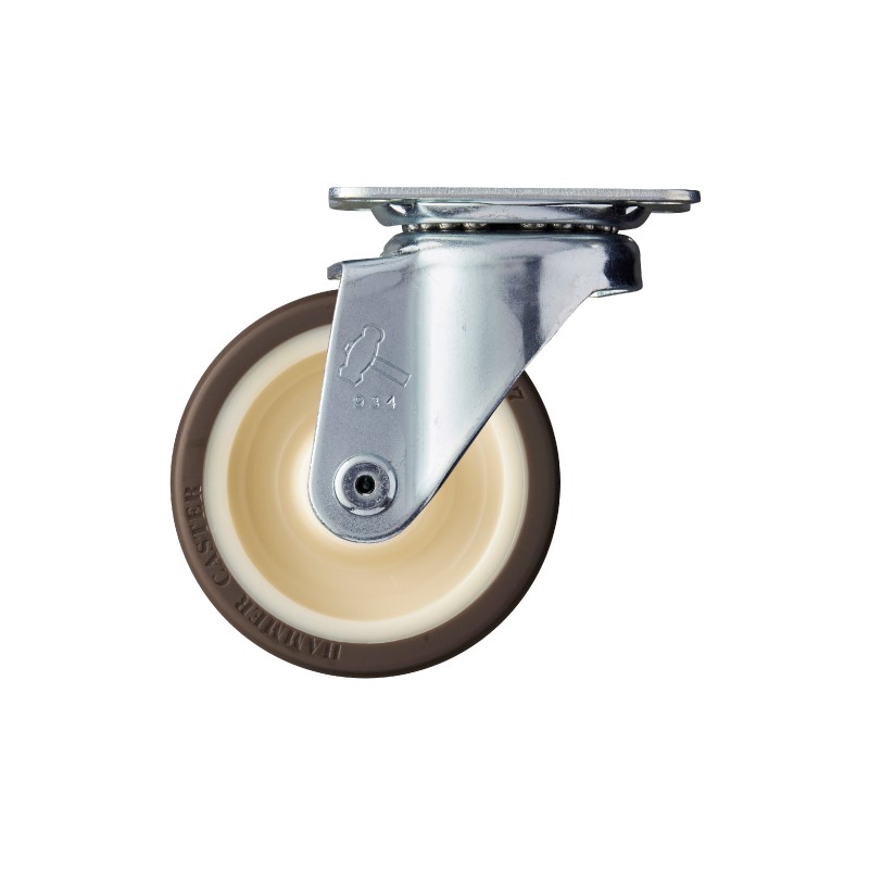ハンマーキャスター 自在型平付式 ステンレス ウレタン(ベアリング入