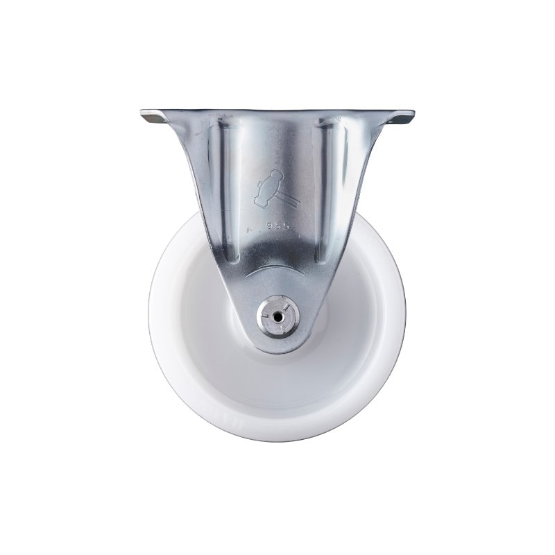 【受注生産品】ハンマーキャスター 固定型平付式(自在車と同ピッチ) ステンレス ナイロン車輪(径100) TO-8034-11HS 320SRP-N100