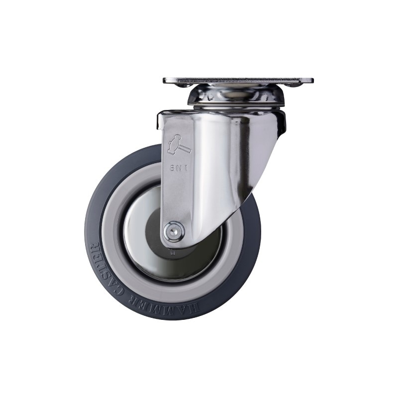 受注生産品】ハンマーキャスター 自在型平付式 ステンレス ウレタン