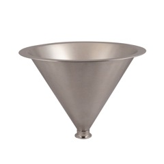 【取寄品】18-8 ホッパー(ヘルール1.5S付) 内面ウエットブラスト加工 容量約6L HW-6